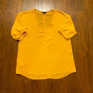 Ann Taylor mustard yellow blouse top
